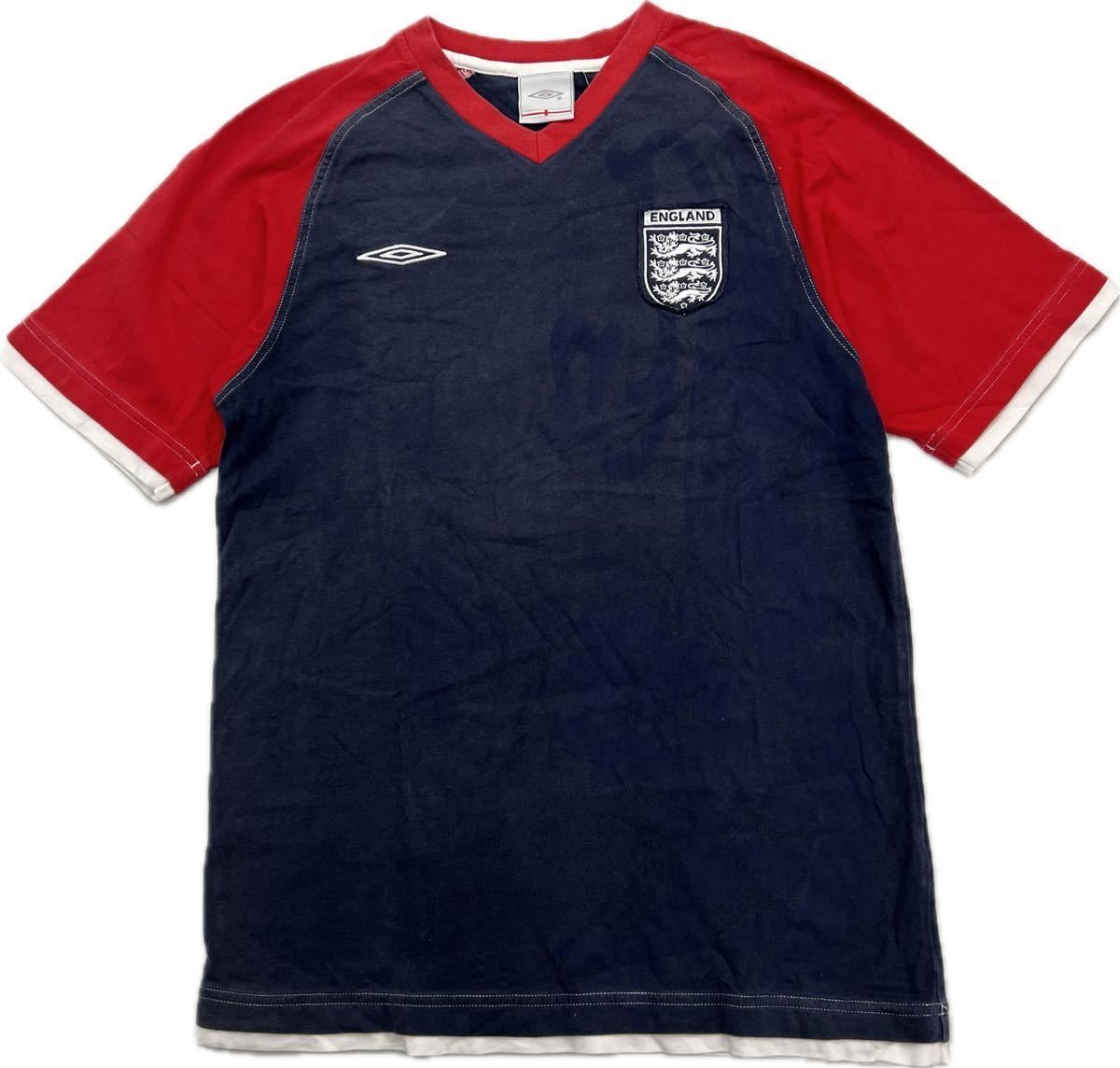 サッカー イングランド代表 トレーニングトップ アンブロ umbro ☆ 人気◎ イングランド代表 チーム Tシャツ 半袖 ネイビー