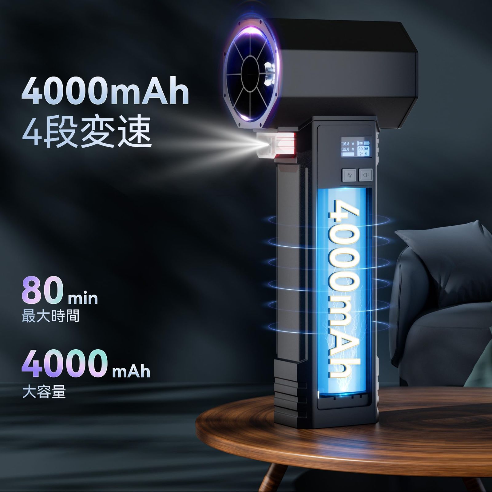 壮大な PERFORMANCE GURU ブロワー 強力 洗車 1600g超強推力 60m|s圧倒的な風速 PSE認定 ターボモード搭載 4段変速 耐久性 11枚大ファンブレードターボブロワーライト付き PC掃除|キーボード|家具|車内|エアコン|洗車用等 プレゼント 2025年新色！