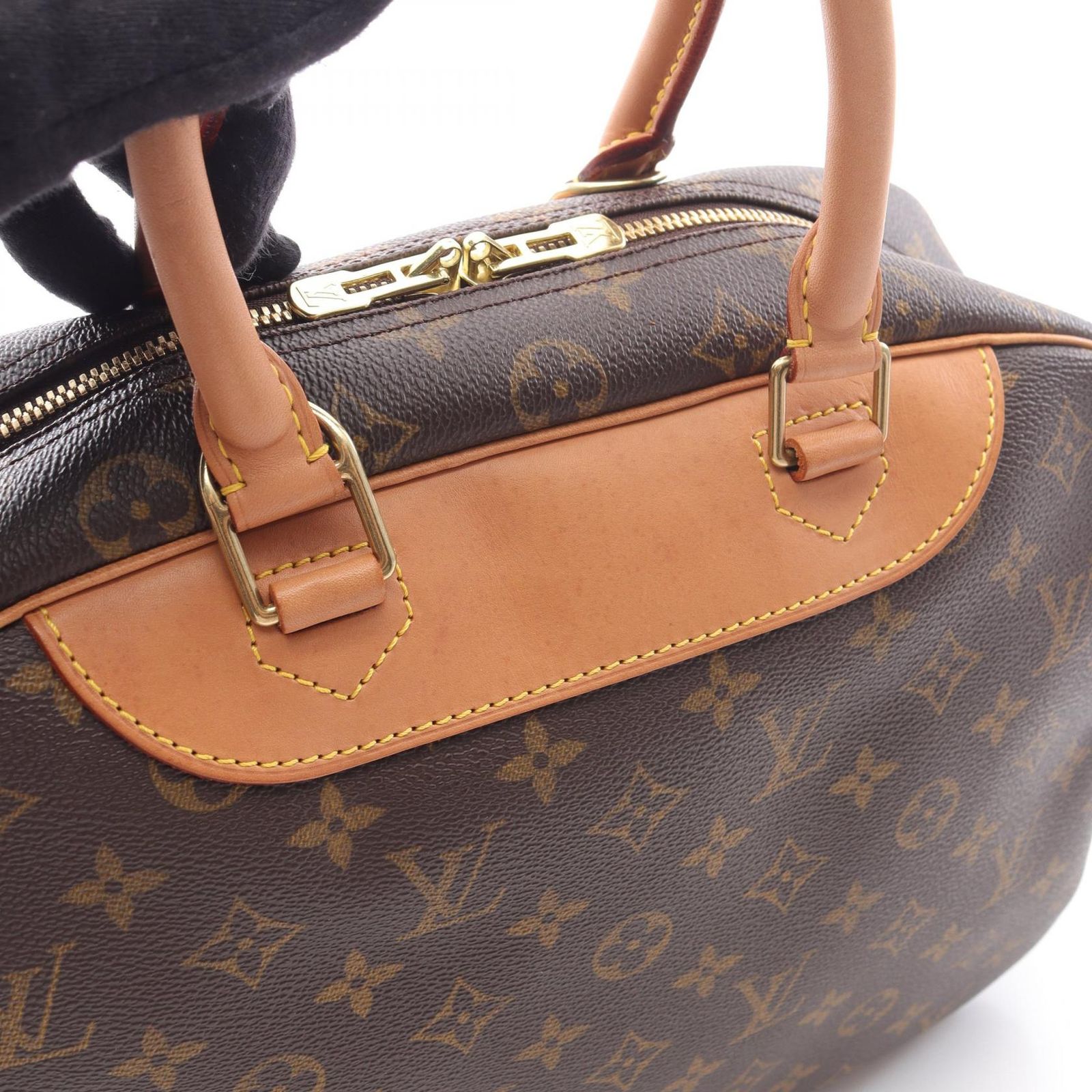 ルイヴィトン ドーヴィル モノグラム ハンドバッグ M47270 PVC ヌメ革 ルイ ヴィトン / LOUIS VUITTON モノグラム ドーヴィル ブラウン