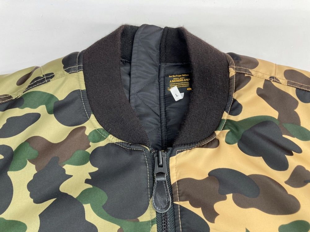 BAPE 迷彩 MA-1ジャケット　アベイシングエイプ　L BAPE 迷彩 MA-1ジャケット アベイシングエイプ L A BATHING APE（ア