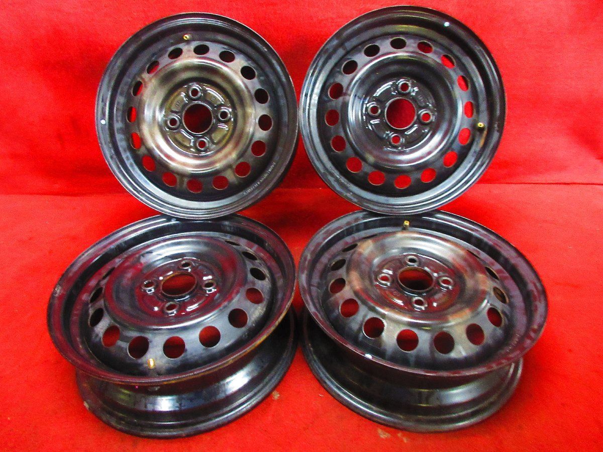 スチール ホイール 4本 三菱 eKワゴン eKスペース 純正 14×4.5J 4穴100 +46 ハブ径 56 タウンボックス ミラージュ トッポ H9◆51977H-E4
