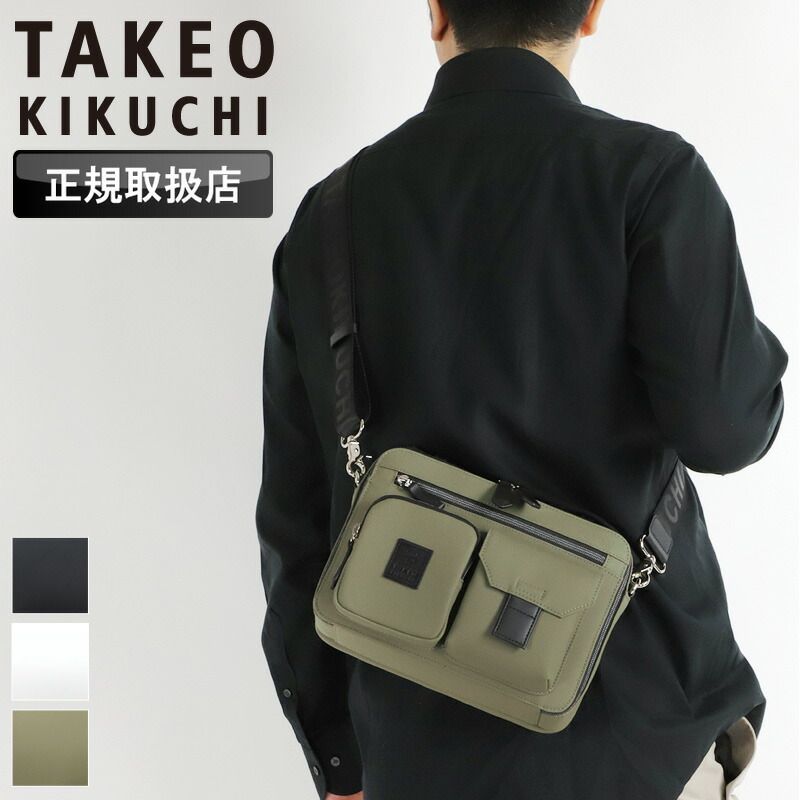 タケオキクチ ミニショルダーバッグ メンズ ブランド TAKEO KIKUCHI ベルクロ2 732123 斜め掛け ショルダーポーチ 小さめ セカンドバッグ 2WAY 普段使い ビジネス 旅行 ポリカーボネート 軽量 カジュアル オシャレ 人気 正規品
