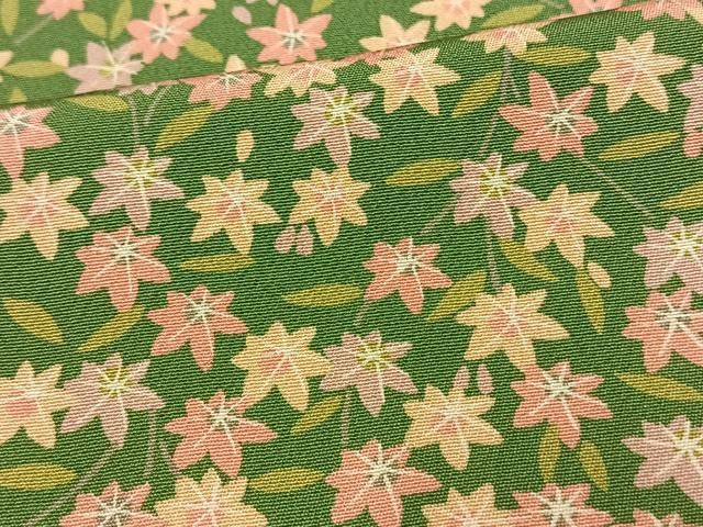 平和屋着物▽上質な小紋 単衣 草花文 正絹 逸品 AAAW1745fy