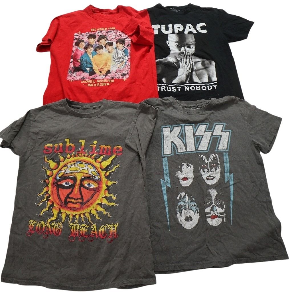 古着卸 まとめ売り 音楽・バンド 半袖Tシャツ 15枚セット (メンズ M  