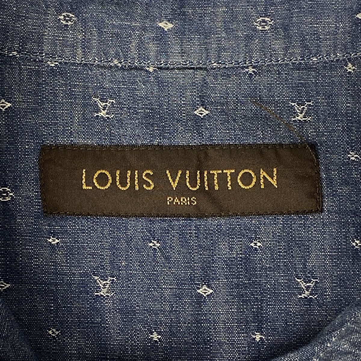 【美品】LOUIS VUITTON 長袖　ロゴボタン　トップス ルイ・ヴィトン Louis Vuitton モノグラム 長袖シャツ ロゴボタン