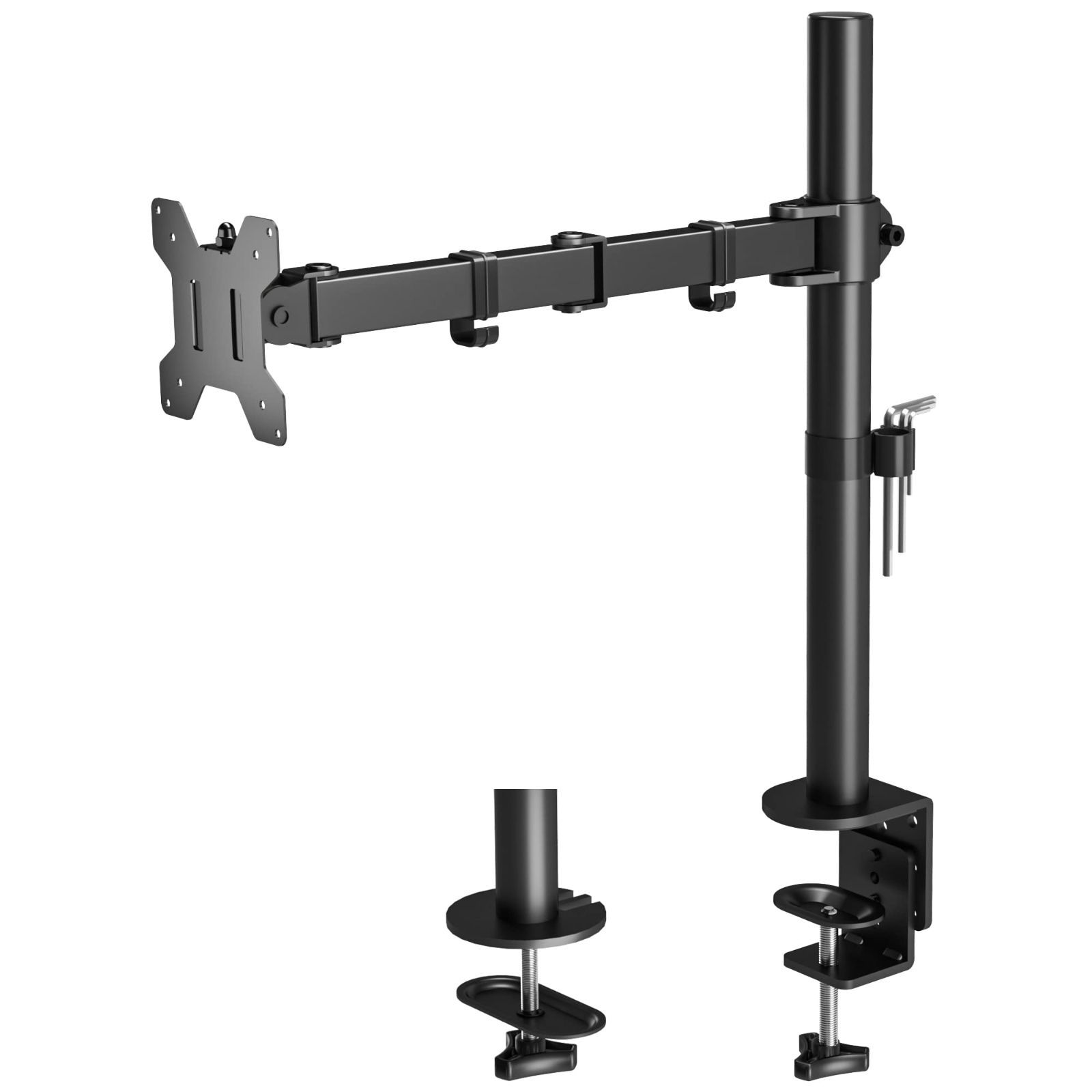 【人気商品】回転 スイベル 耐荷重10kg チルト 高さ調節可能 シングルディスプレイスタンド VESA寸法：75x75-100x100mm 1画面 モニターアーム 1332インチLCD/LED/PC対応 適格請求書発行可 シングルモニ