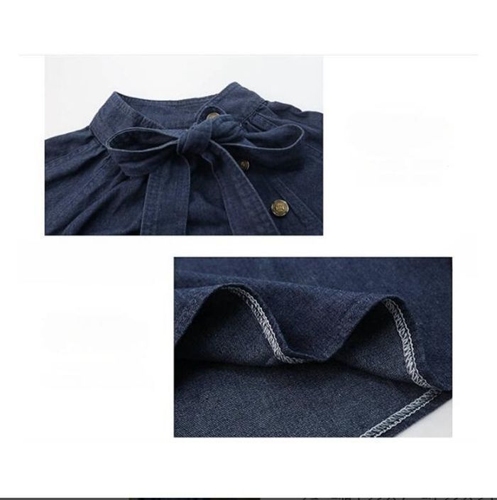 ブラウス シャツ ボウタイデニムシャツ/春服/オフィス レディース crie conforto ブラウス シャツ ボウタイデニムシャツ