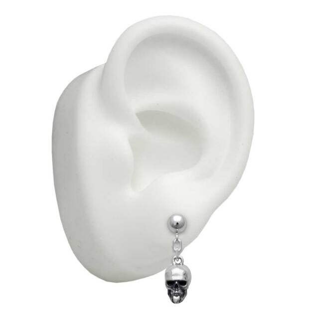 スカル チェーンピアス|シルバー925ピアス