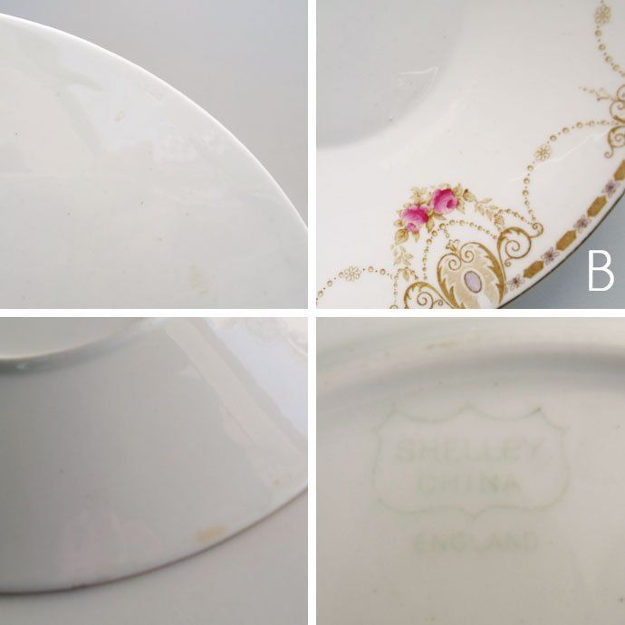 英国製アンティーク Shelleyシェリー プレート（大皿）一部ハンド