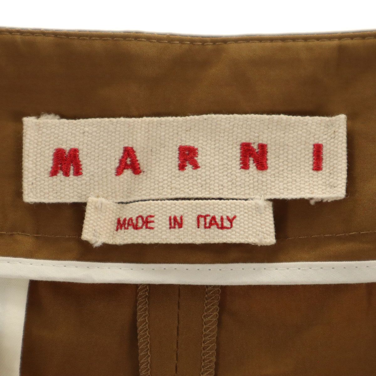 MARNI マルニ イタリア製 ハイウエスト ワイドパンツ 40 キャメル