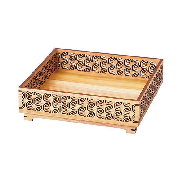 ヤマコー 用美 業務用 ひのき細密盛器 足付 麻の葉 yamaco38174