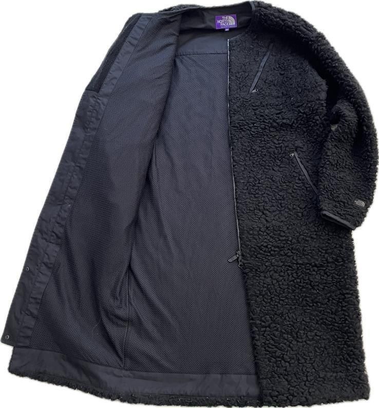 THE NORTH FACE PURPLE LABEL ザノースフェイス パープルレーベル ウール ボア フリース フィールドロングコート ロング丈  ブラック M - メルカリ