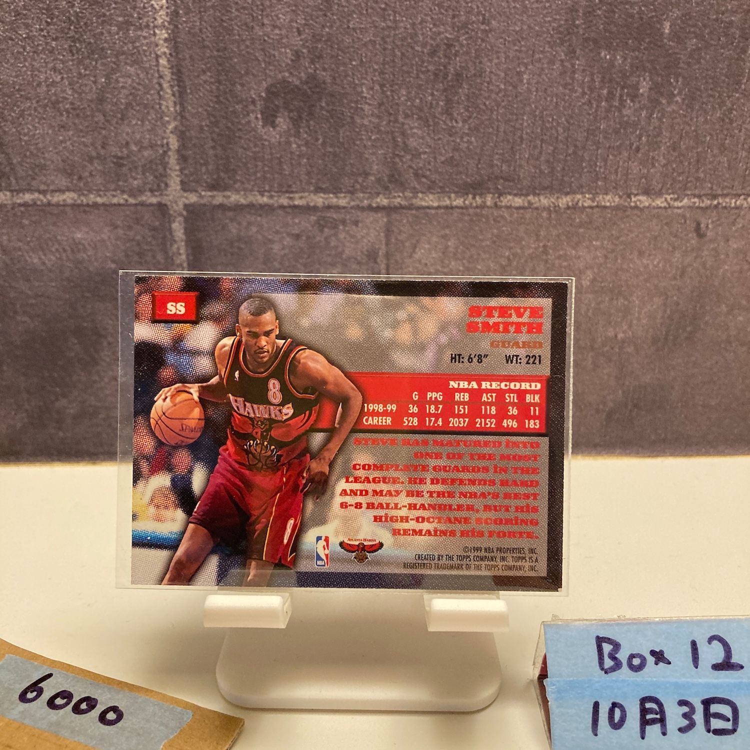 1999 Topps Steve Smith 直筆サインカード Atlanta Hawks カード