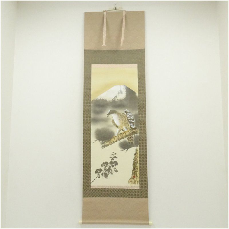 忠之筆 三福之図 肉筆絹本掛軸（共箱） 掛け軸 床の間 書