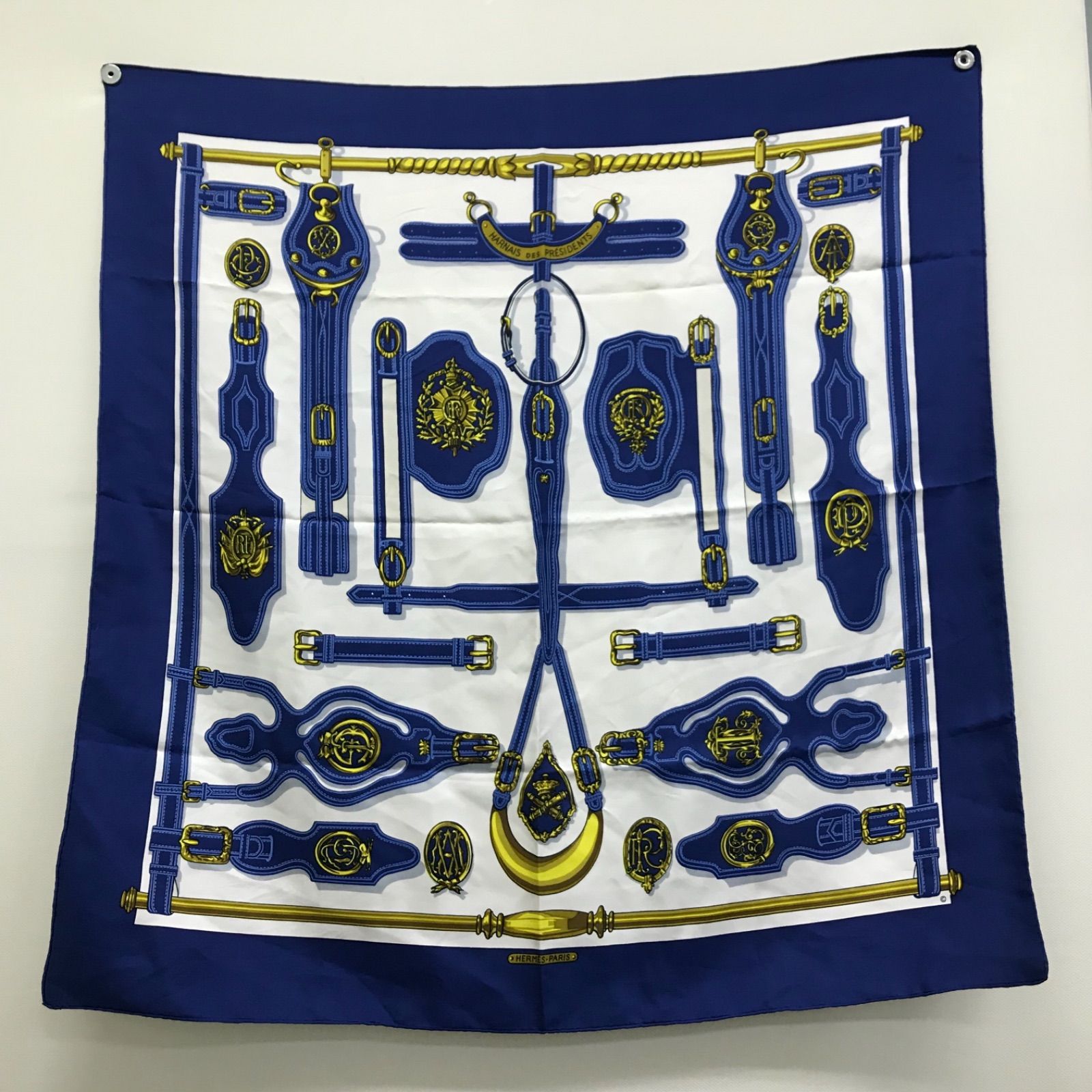 ヴィンテージ エルメス カレ90 シルク スカーフ 大統領の馬具 大判  