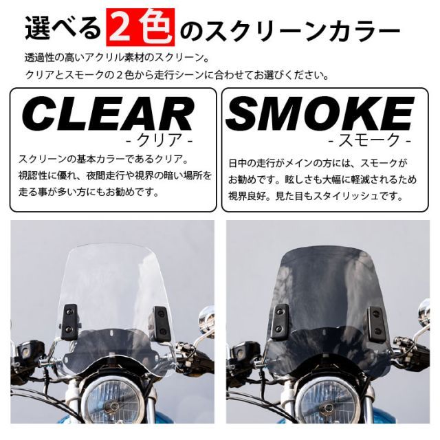 汎用原付用ウインドスクリーンWS-04G クリア WORLD WALK ワールドウォーク 原付用 汎用ウインドスクリーン WS-04G スモーク