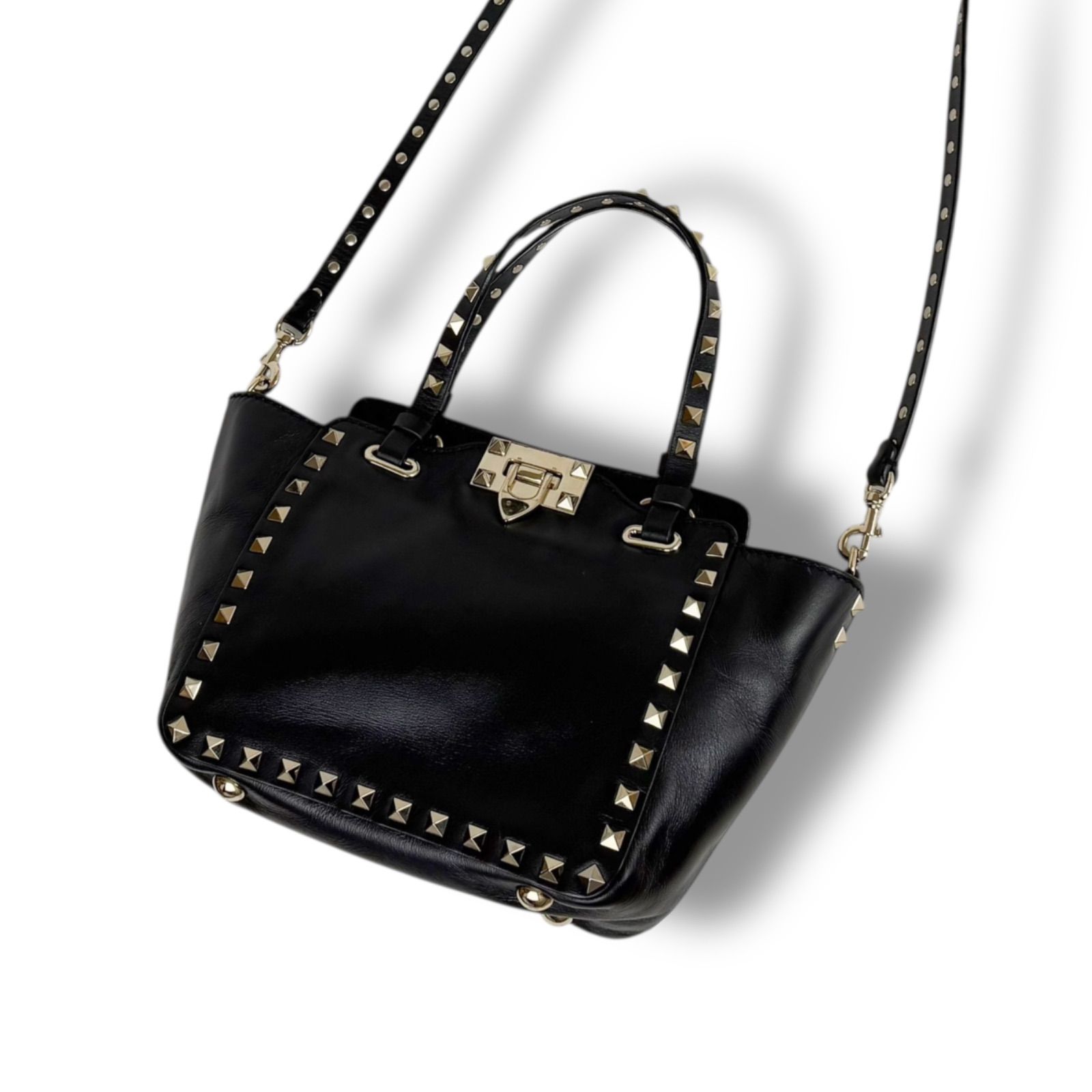 VALENTINO ヴァレンティノ ロックスタッズ 2WAY ミニトートバッグ 
