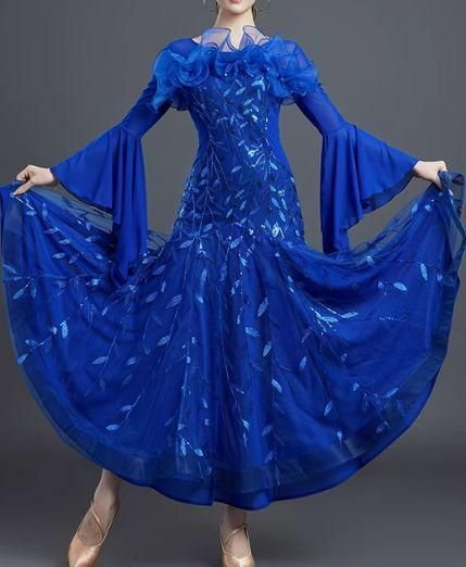 社交ダンスドレス ラテンドレス 刺繍 競技 ルンバ オーダーメイド