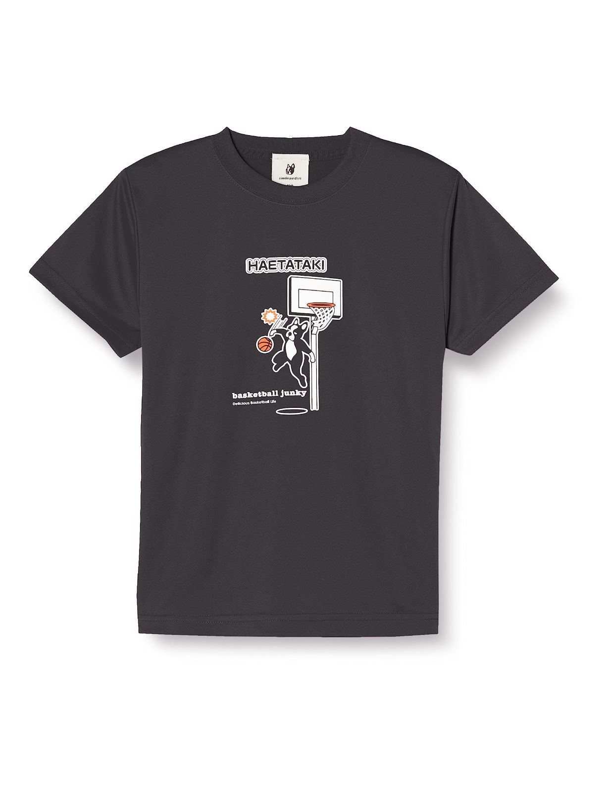 Size:130_Color:ダークグレー [バスケットボールジャンキー] Tシャツ ストレッチDryTEE キッズ ダークグレー