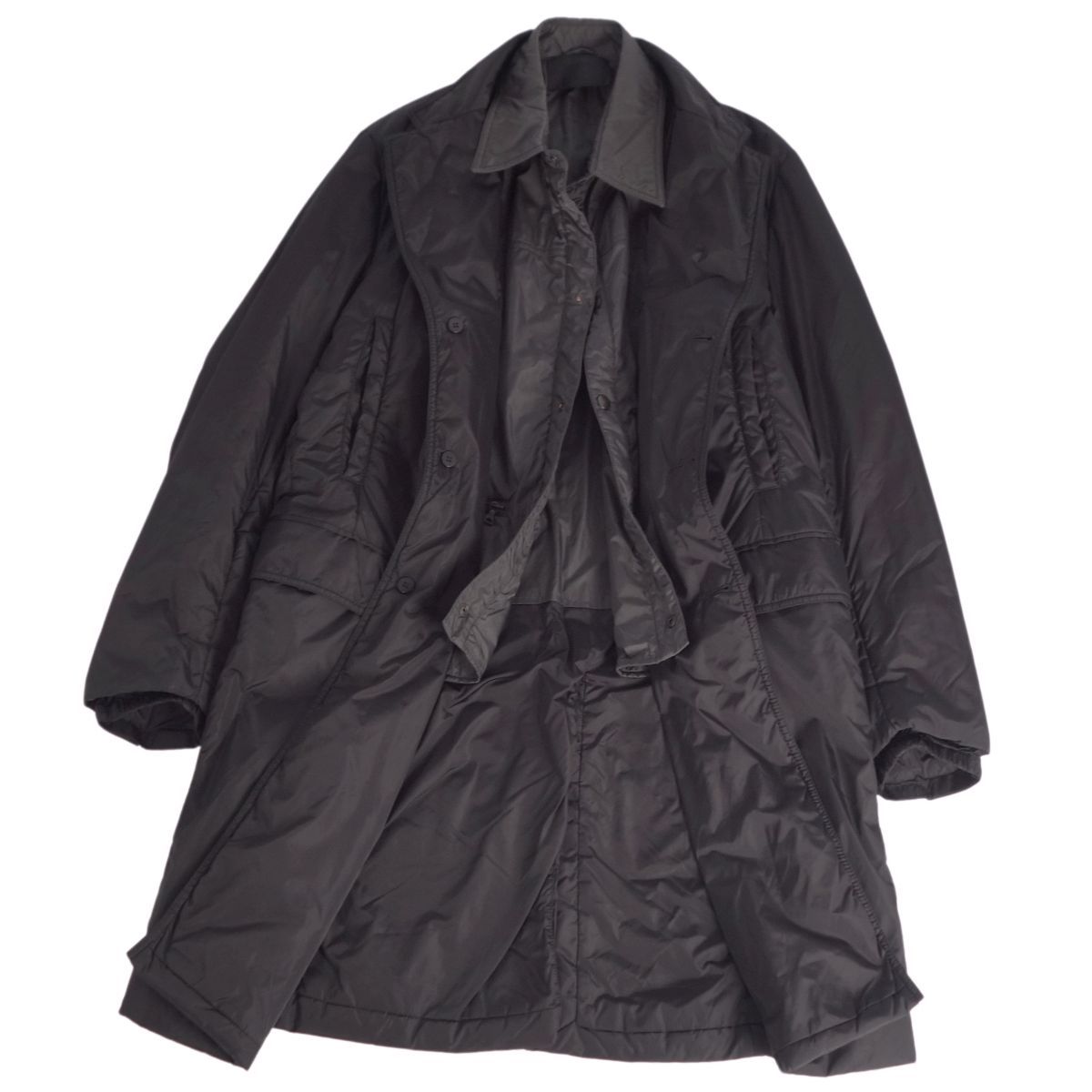美品 プラダ PRADA コート ロングコート 中綿入り アウター メンズ