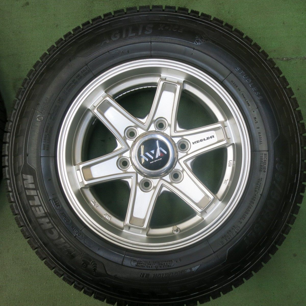 フローのある バリ溝 22年 9分 ハイエース 等 KEELER 195 80R15 107 105R スタッドレス ミシュラン AGILIS X-ICE キーラー 15インチ PCD139.7 6H 5092702SKス