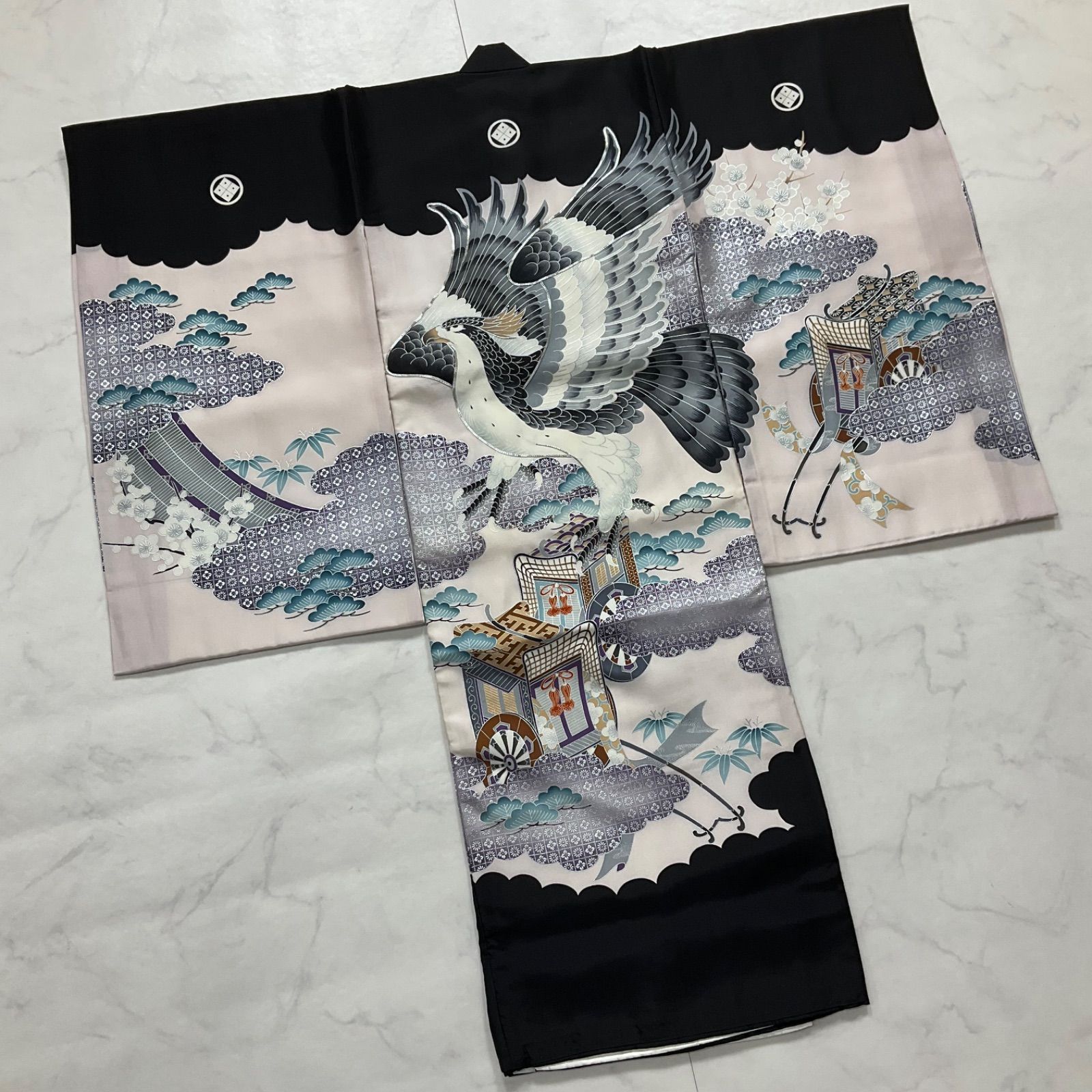 ◇kimono+one◇美品◇産着◇お宮参り◇最高級羽二重◇正絹◇七五三◇３