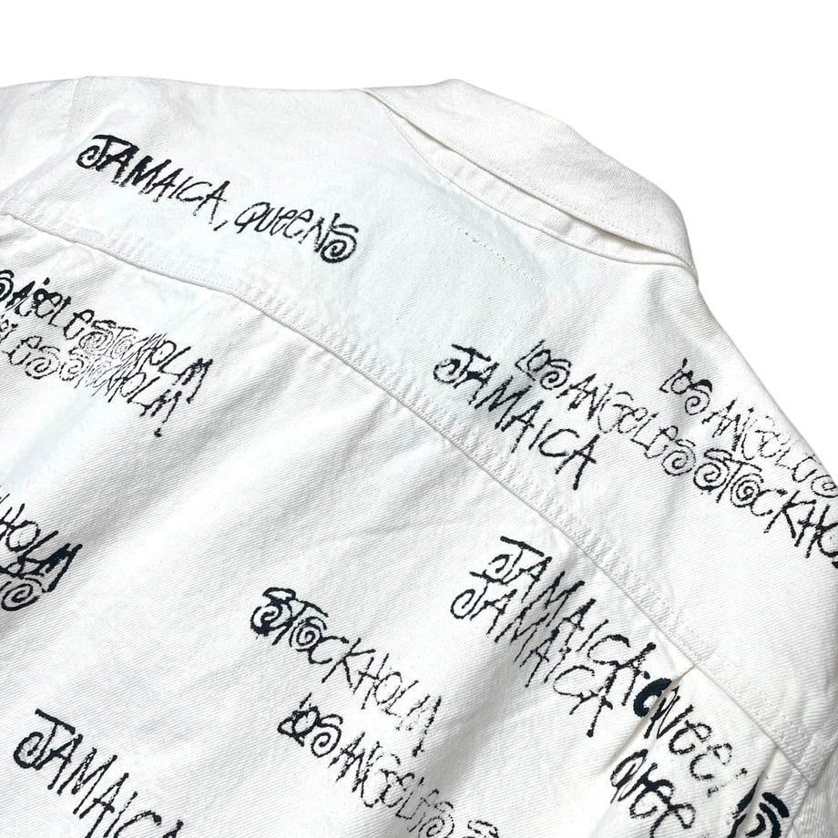 Stussy ホワイト デニムジャケット　レア STUSSY】× DENIM TEARS × OUR LEGACY PATCH DENIM JACKET