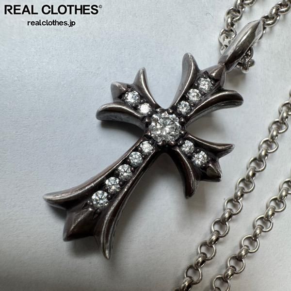 CHROME HEARTS クロムダイヤタイニーファットロールチェーンネックレス ベイビーファットパヴェダイヤ、純正ロールチェーン CHROME HEARTS