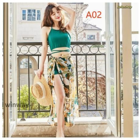 新品未使用　　セパレート水着　葉柄　ハイネック FKS026L_BRIGHT_BIRDS_01_651df0