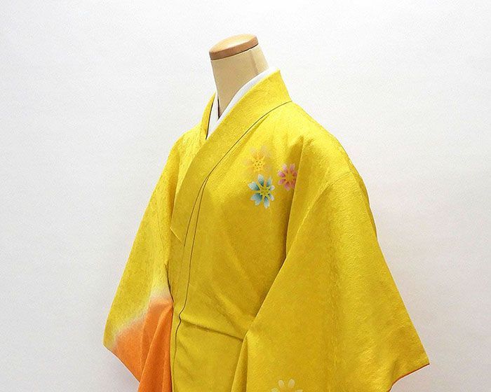 振袖 正絹 花模様 5点セット 身丈169.5cm 裄丈68cm 袋帯 長襦袢