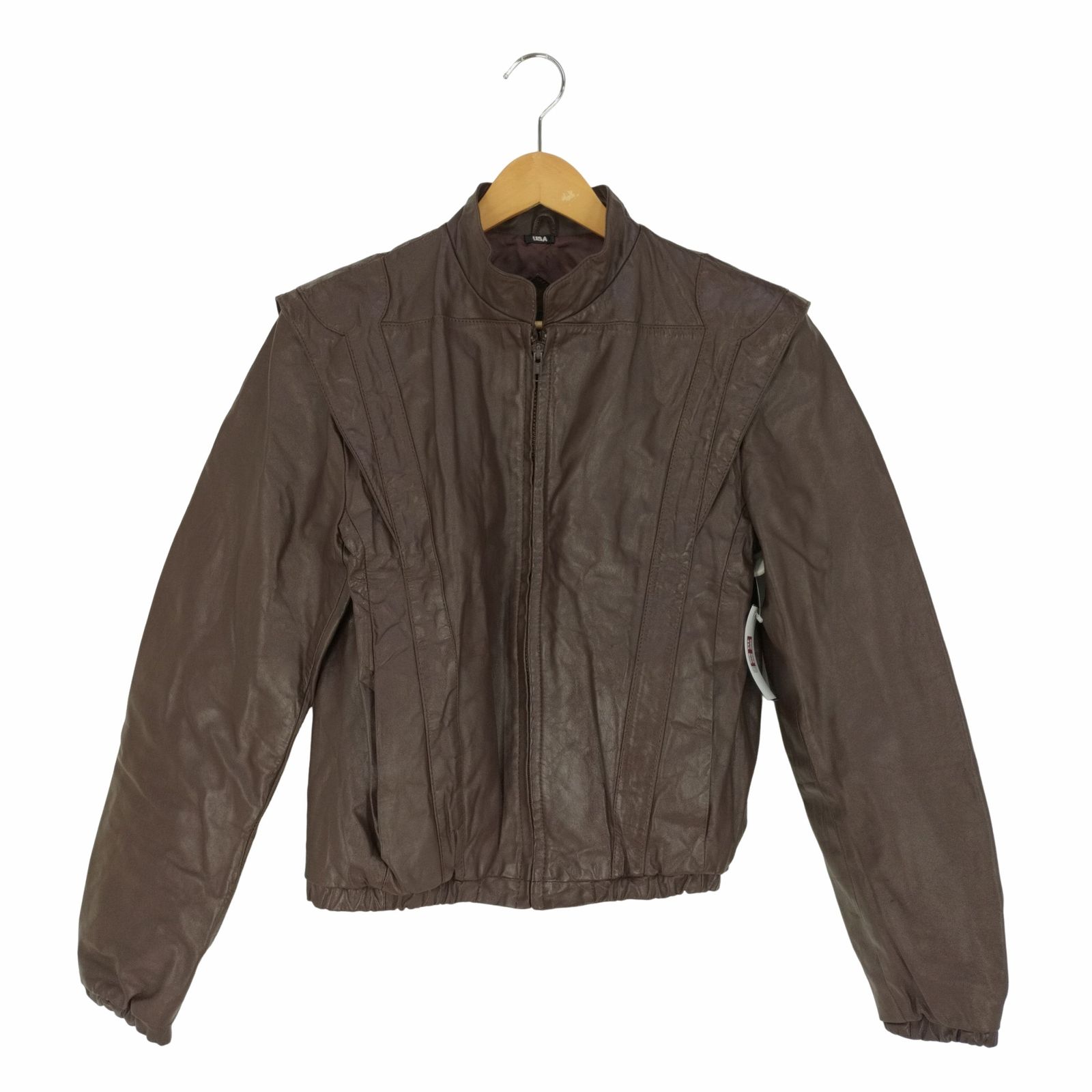 ユーズドフルギ USED古着 {{Casablanca Leather}} アクションプリーツ ステッチデザイン レザージャケット メンズ US：38 