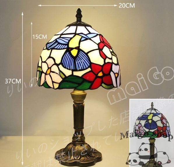 大人気 ヨーロッパ式電気スタンドガラスランプ寝室暖かいクリエイティブ-09