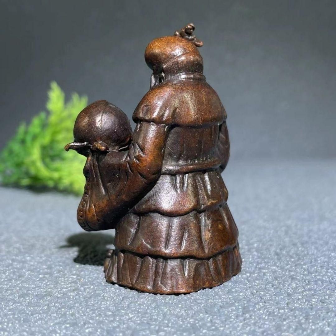 長寿仏 仏像 寸仏 銅器 彫刻 装飾品 工芸品 美術品 置物 蔵友館蔵品・銅製・金鍍・彩繪・長寿仏】・希少珍品・置物・賞物
