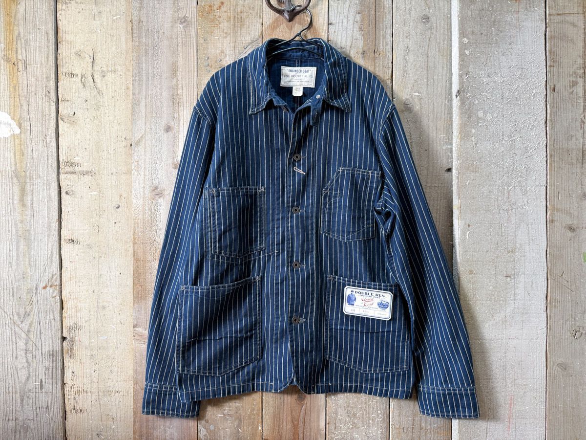 KZKZ 新品 RRL インディゴ ストライプ ツイル エンジニアコート KZKZ様専用 新品 RRL インディゴ ストライプ ツイル エンジニア