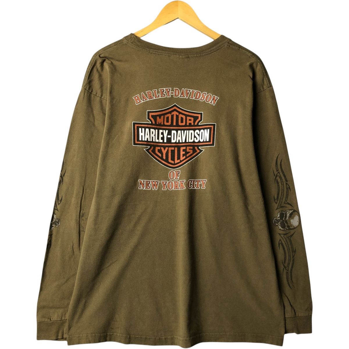 古着 00年代 ハーレーダビッドソン Harley-Davidson ドクロ柄 スカル柄