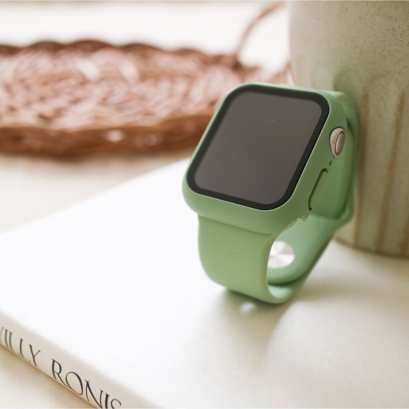 アップルウォッチ用カスタムダイヤカバーベルトセット 別注ミントファッション小物 - 腕時計