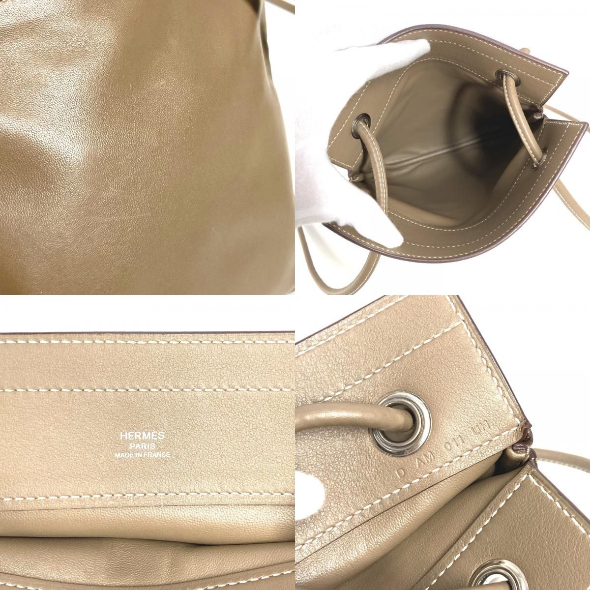 HERMES エルメス ショルダーバッグ サックアリーヌミニ サックアリーヌ ミニ レザー エトゥープ グレー DECORATOM_COM_BR