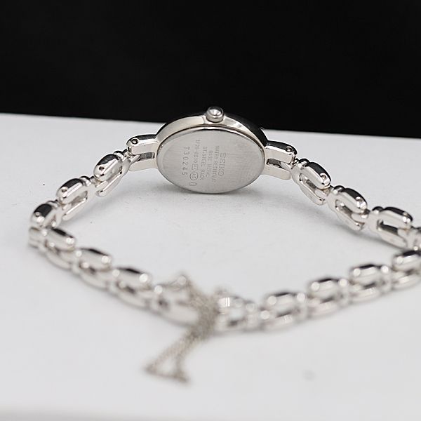 良品 セイコー ティセ 1F20-6880 白文字盤 カットガラス QZ レディース