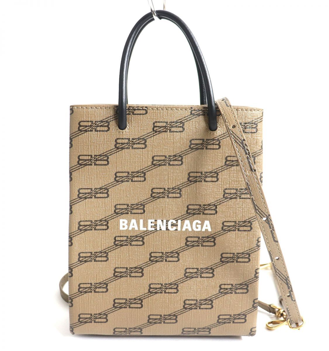 極美品△BALENCIAGA バレンシアガ 693805 BBモノグラム コーティング