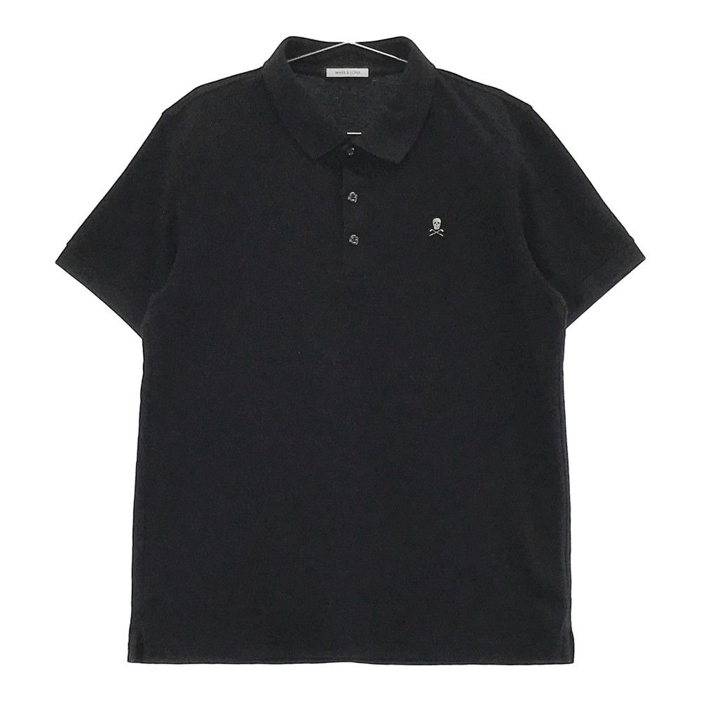 ◇マークアンドロナゴルフメンズ半袖モックネックシャツ50サイズブラック