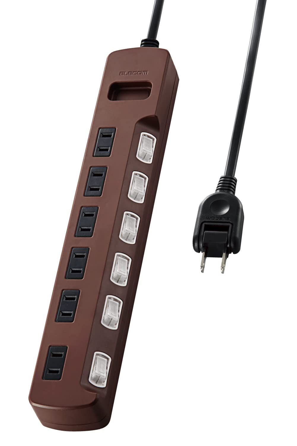 エレコム 電源タップ color style 雷ガード 省エネ 個別スイッチ 4個口 2m ブラウン T-BR02-2420BR [2m] [4個口]