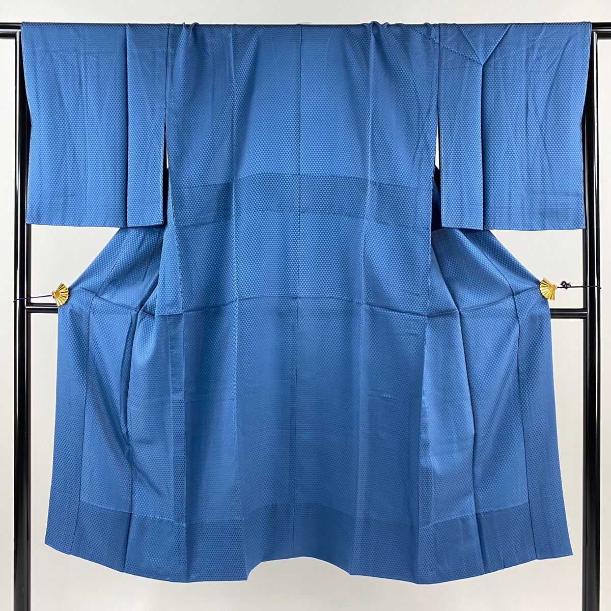 長襦袢 身丈128cm 裄丈68.5cm L 地紋 青 正絹 名品