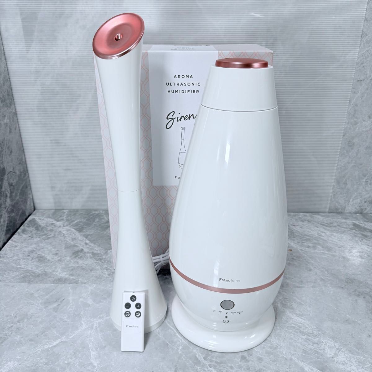 フランフラン　Francfranc シレーヌ　超音波式　加湿器　ホワイト シレーヌ 上部給水型 超音波式2WAY加湿器 グレー | Francfranc（フラン