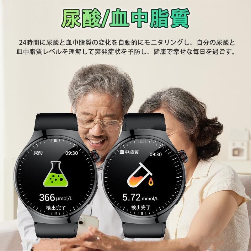 スマートウォッチ 日本製センサー 心電図ECG 血糖値 通話機能