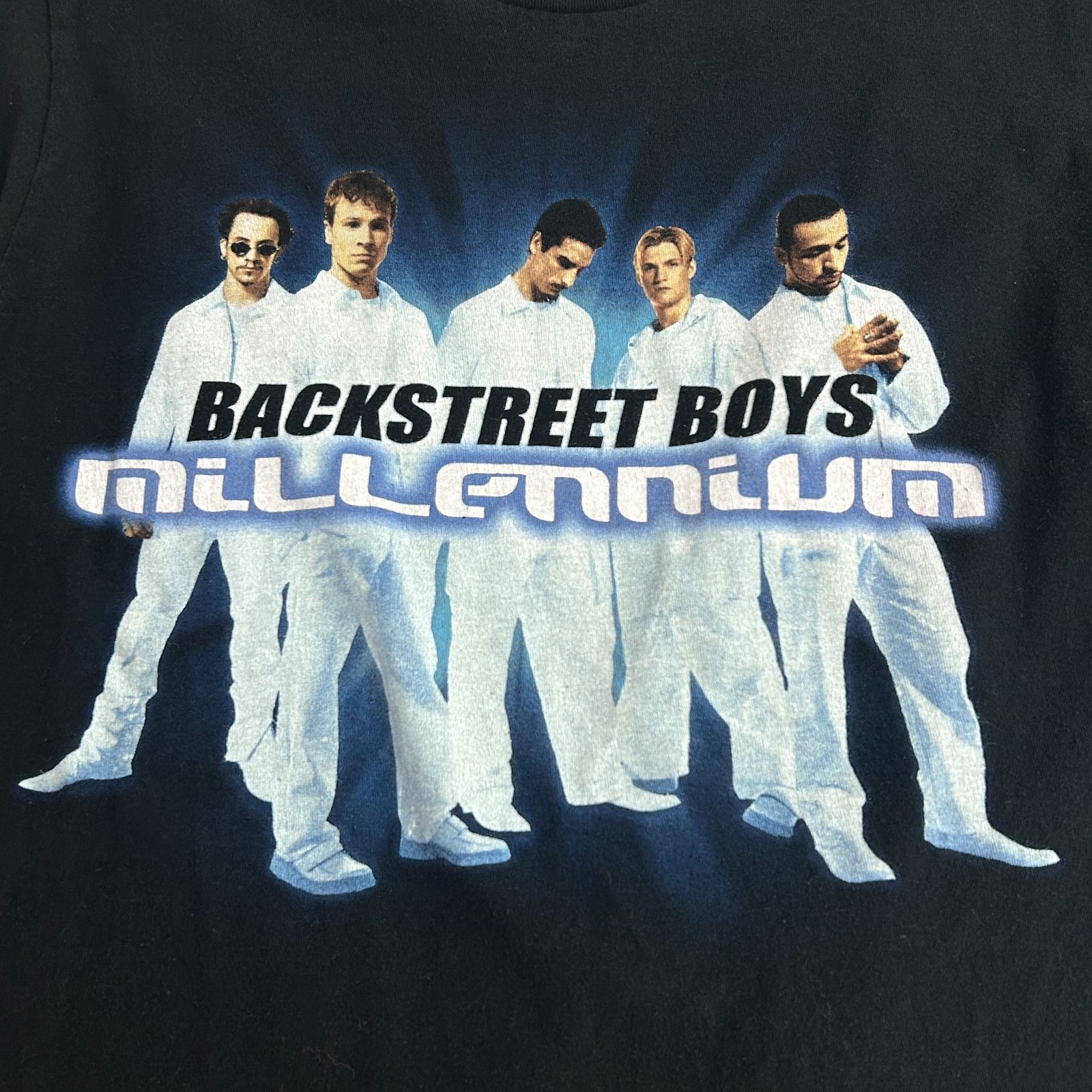 激レア　BACK STREET BOYS　バックストリート・ボーイズ　Millennium　ミレニアム　バンド　半袖Tシャツ　古着　ブラック　黒　M