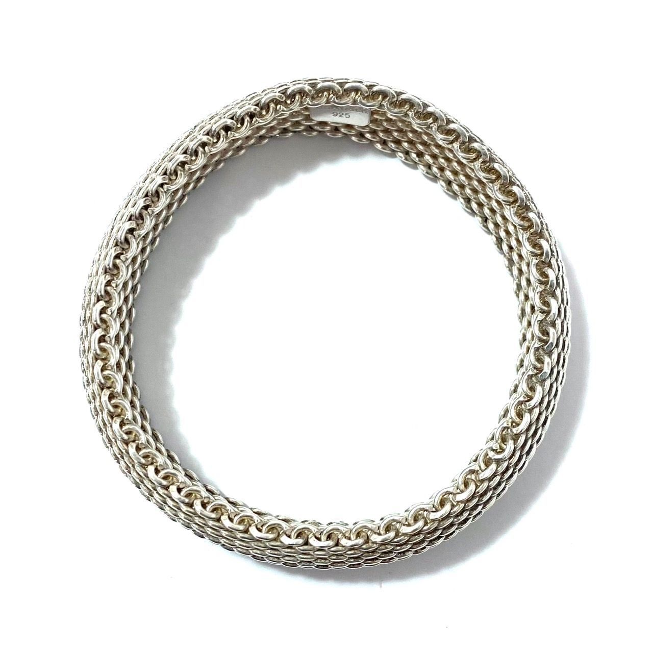 M【TIFFANY&Co.】サマセット メッシュ ブレスレット SV925 シルバー 総 