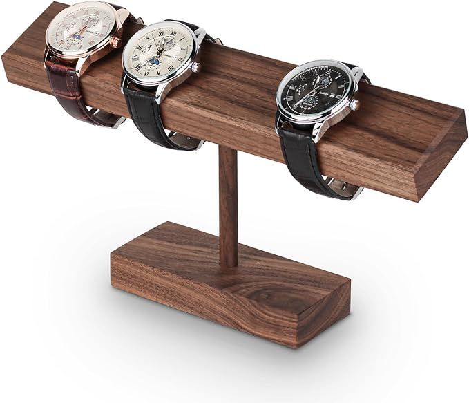 Baskiss 高級 木製 時計スタンド 腕時計 スタンド ウォッチスタンド 時計置き ディスプレイ 収納 2~4本用 ウォールナット 時計置き台