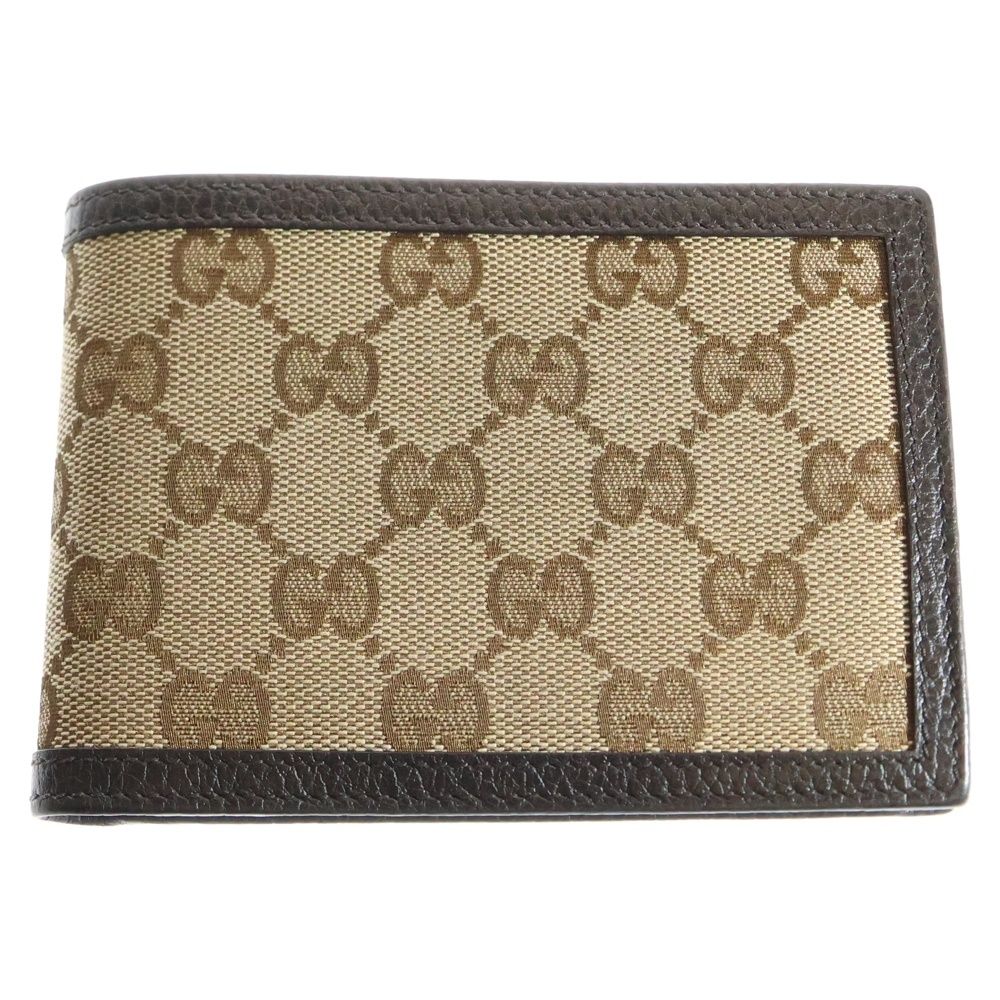 GUCCI グッチ GGキャンバス コンパクト ウォレット 二つ折り財布 ブラウン 292534