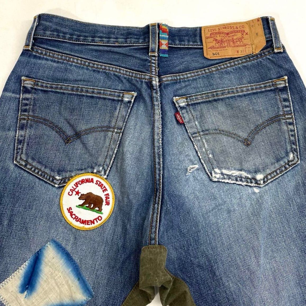 アトリエアンドリペアーズ　リーバイス　501 デニム　ジーンズ　w31 Levi\u2019s⁄501⁄カットオフリペア加工デニム⁄ボトム⁄31⁄コットン⁄IDG