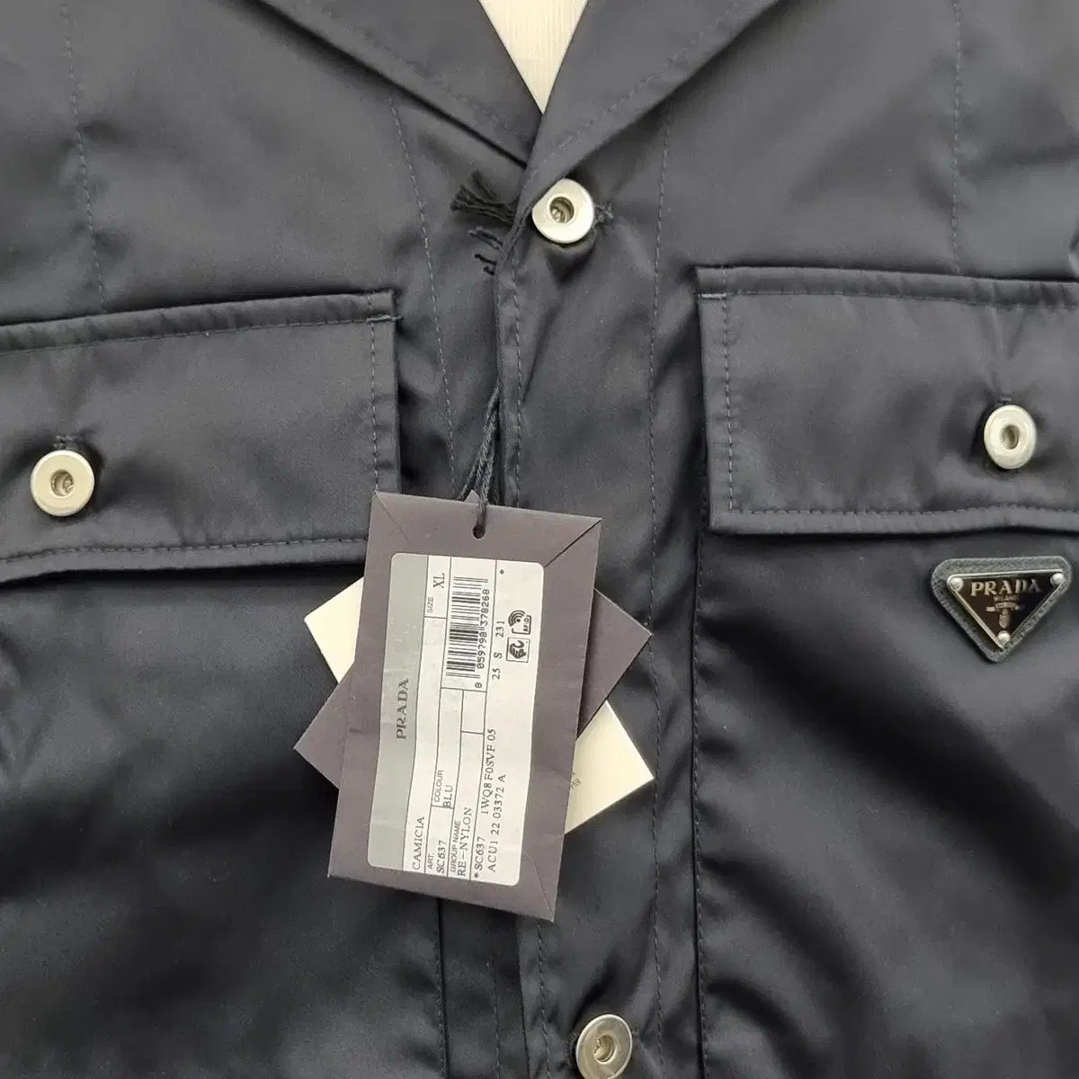 XL 未使用 PRADA(プラダ) トライアングルロゴ リナイロン 半袖シャツ 
